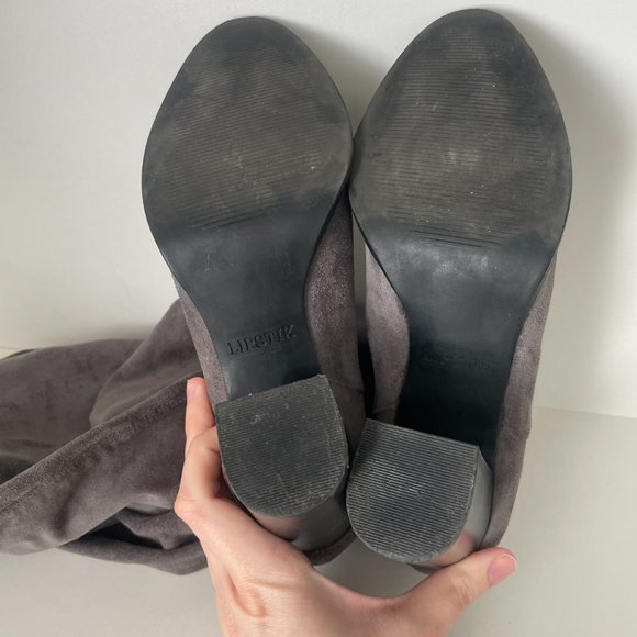 LIPSTIK Tizzy Over-the-Knee Boot in Grey (Hello Molly) SZ 9 BUT FITS LIKE 8~8.5 - Picture 5 of 9